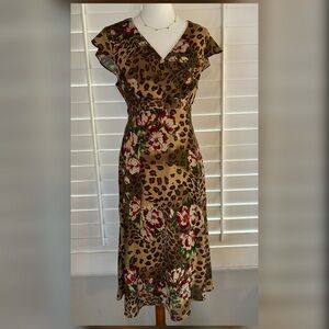 🌹 OMBRE • Floral and Leopard Dress